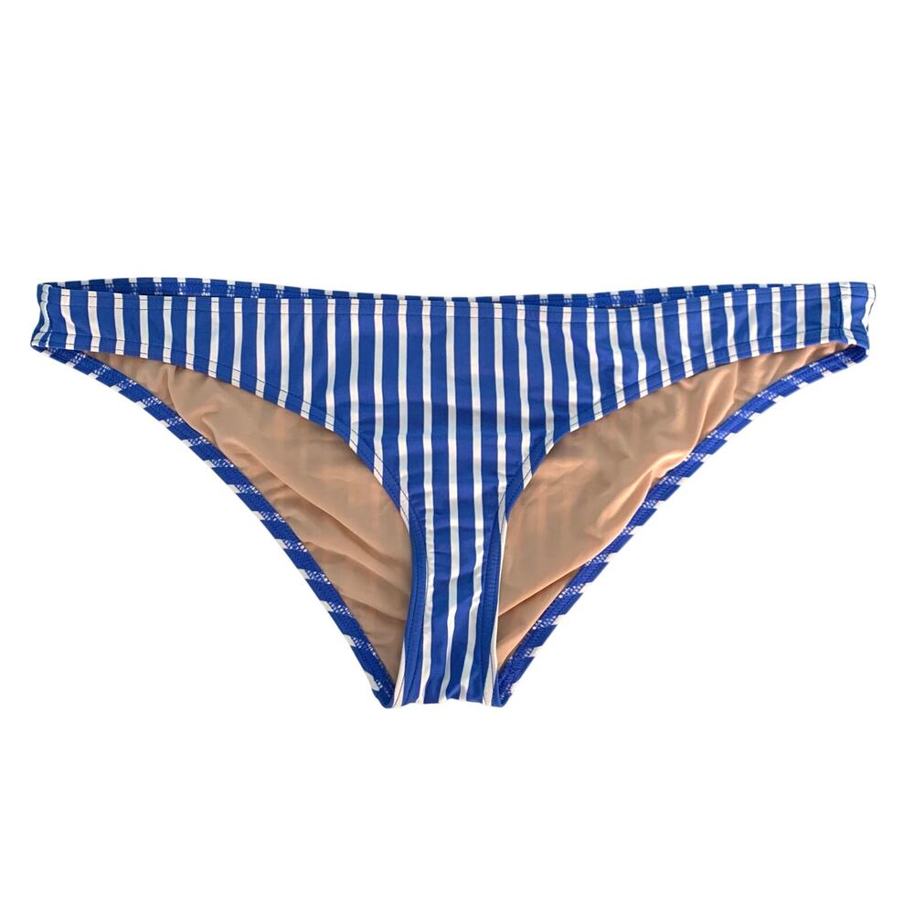 NWT J. Crew Lowrider Bikini in Blue and White Stripes Size XXL